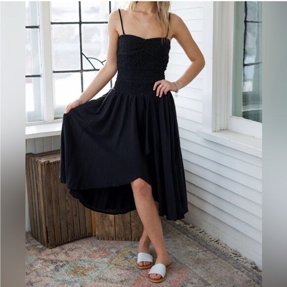 Free People Sparkling Drop-Waist Moment Midi Black M - Picture 4 of 7